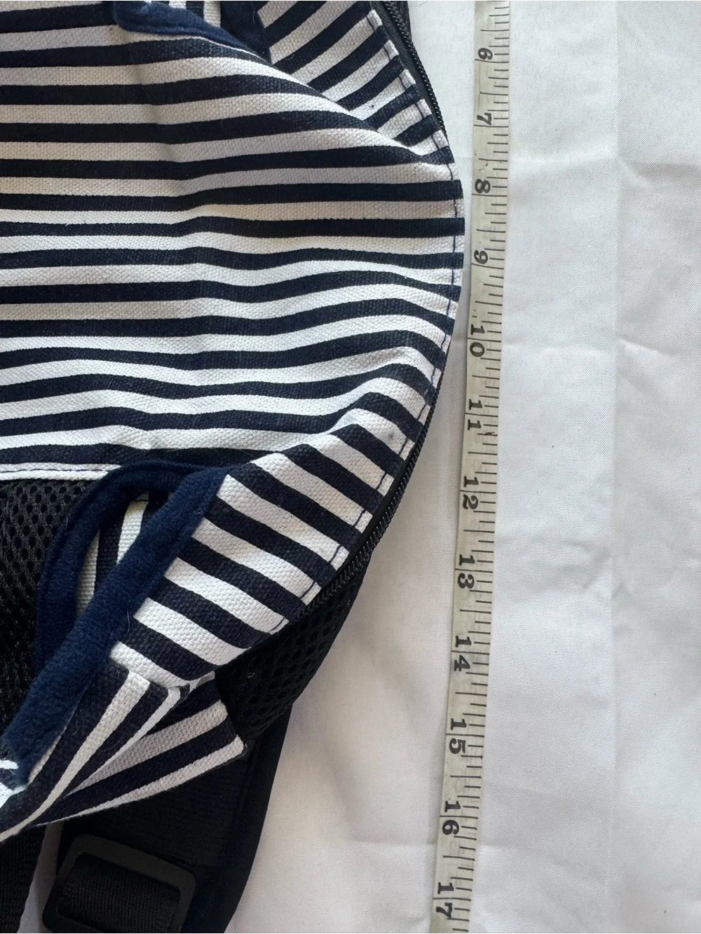 Navy and White Striped Small Pet Carrier Backpack
